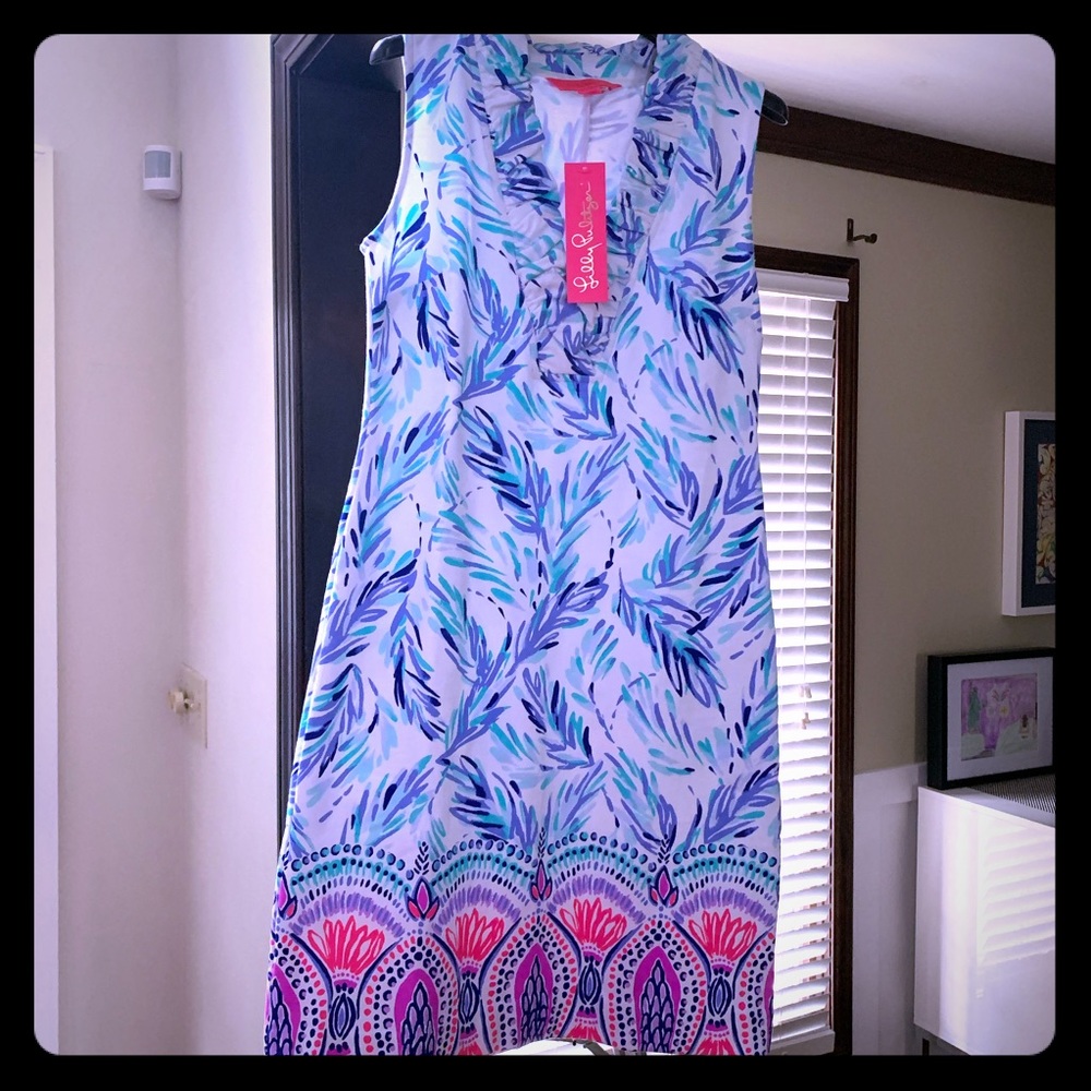 NEW! W/ Tags Lilly Pulitzer Tisbury Shift Ruffle Neck Dress - Picture 1 of 11